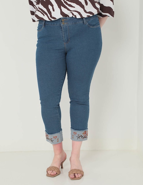 Jeans skinny LIEB Plus corte cintura para mujer