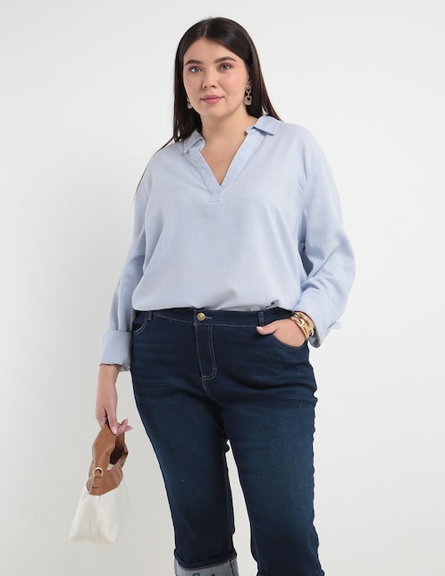 Blusa LIEB Basics Plus manga larga para mujer