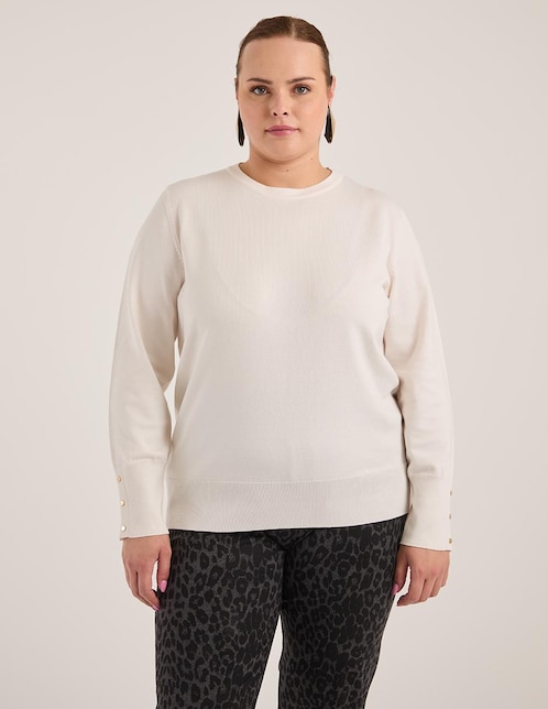 Suéter cuello redondo para mujer 1