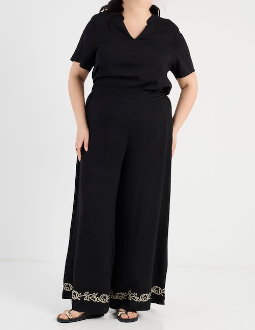 Pantalón coulotte wide leg para mujer 1