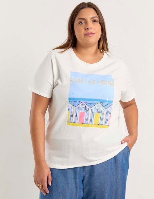 Playera manga corta Lieb Plus cuello redondo para mujer