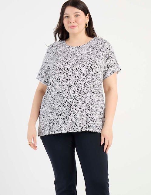 Playera manga corta cuello redondo para mujer 1