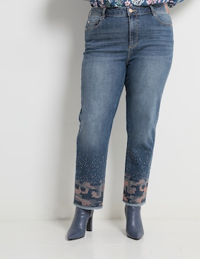 Jeans Straight LIEB Plus Corte Cintura Para Mujer