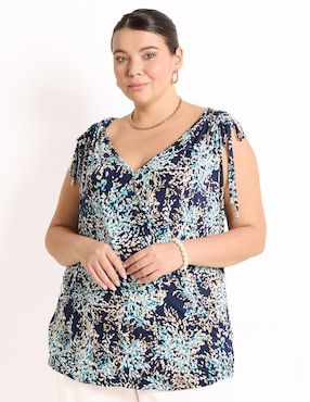 Blusa Calafella manga corta para mujer