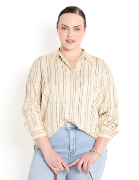 Blusa Camisera Tommy Plus Manga Larga Para Mujer