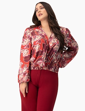 Blusa Ivonne Plus Manga Larga Para Mujer