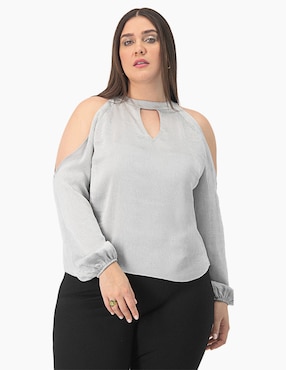 Blusa Ivonne Plus Manga Larga Para Mujer