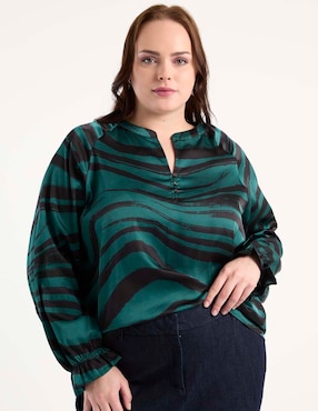 Blusa Lieb Plus manga larga para mujer