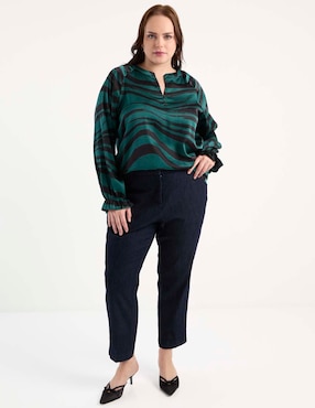 Blusa Lieb Plus manga larga para mujer
