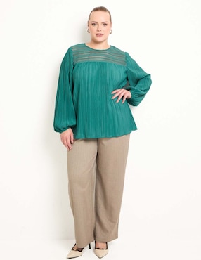 Blusa Lieb Plus manga larga para mujer