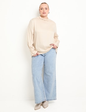 Blusa Lieb Plus manga larga para mujer