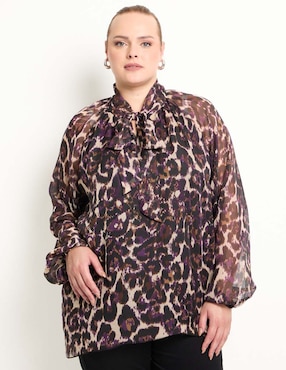 Blusa Lieb Plus manga larga para mujer