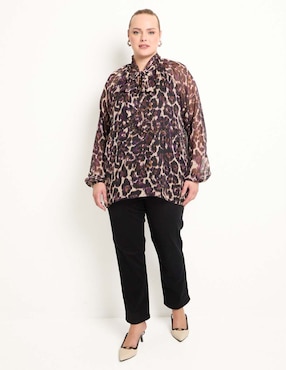 Blusa Lieb Plus manga larga para mujer