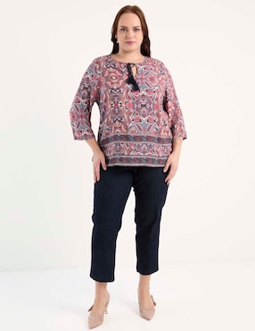 Blusa Lieb Plus manga 3/4 para mujer