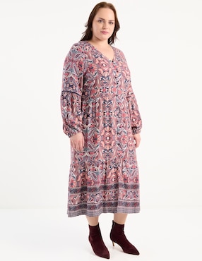 Vestido midi casual Lieb Plus para mujer