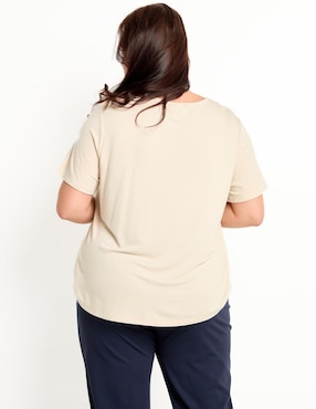 Playera manga corta Lieb Plus cuello V para mujer
