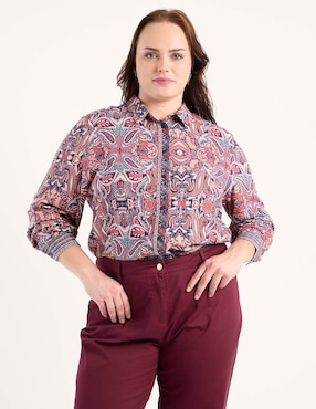Blusa Lieb Plus manga larga para mujer