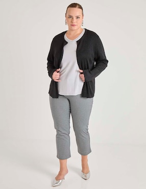 Playera manga corta Lieb Plus cuello v para mujer