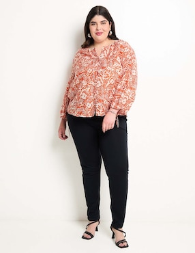 Camisa Tommy Plus de algodón manga larga para mujer