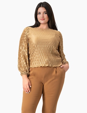 Blusa Ivonne Plus manga larga para mujer