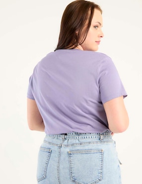 Playera manga corta Tommy Plus cuello redondo para mujer