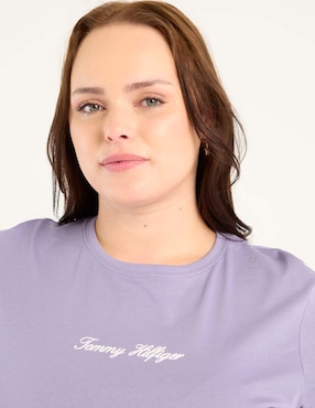 Playera manga corta Tommy Plus cuello redondo para mujer
