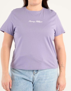 Playera manga corta Tommy Plus cuello redondo para mujer