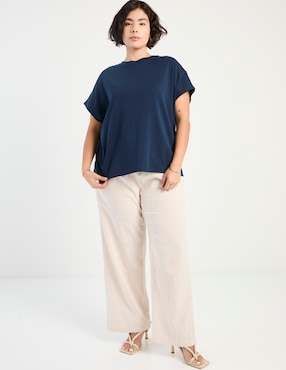 Playera manga corta Tommy Plus cuello redondo para mujer