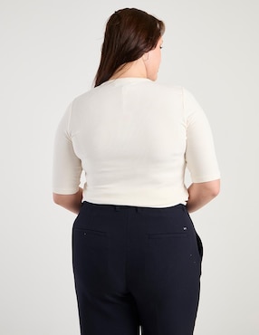Playera manga al codo Tommy Plus cuello redondo para mujer