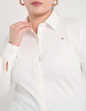 Camisa Tommy Plus de algodón manga larga para mujer