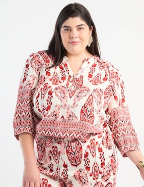 Blusa Lieb plus manga 3/4 para mujer