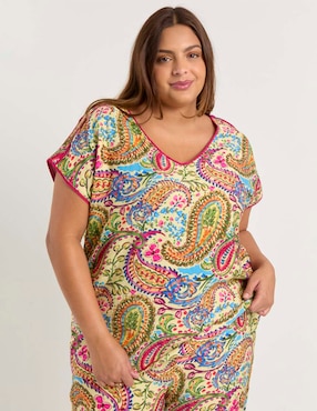 Blusa Lieb Plus manga corta para mujer