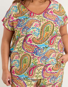 Blusa Lieb Plus manga corta para mujer
