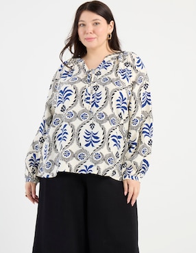 Blusa Lieb Plus manga larga para mujer