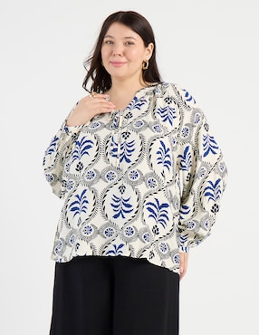 Blusa Lieb Plus manga larga para mujer