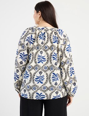 Blusa Lieb Plus manga larga para mujer