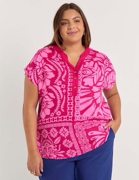 Blusa Lieb Plus manga corta para mujer