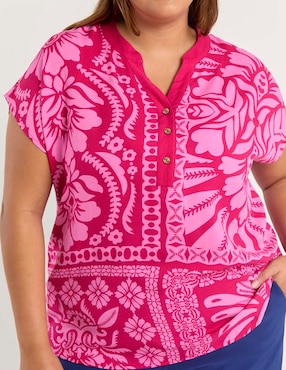 Blusa Lieb Plus manga corta para mujer
