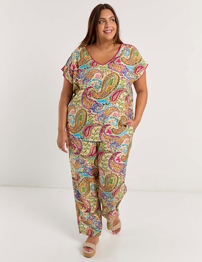 Pantalón relaxed Lieb Plus straight para mujer