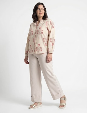 Blusa Lieb Plus manga 3/4 para mujer