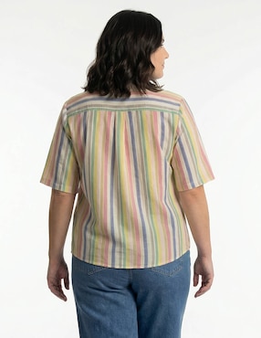 Blusa camisera Lieb Plus manga 3/4 para mujer
