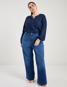 Jeans coulotte flare Lieb Plus para mujer