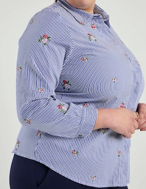 Blusa camisera Lieb Plus manga larga para mujer