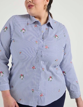 Blusa camisera Lieb Plus manga larga para mujer