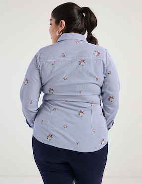 Blusa camisera Lieb Plus manga larga para mujer