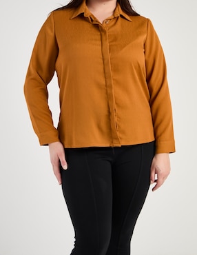 Blusa camisera Lieb Plus manga larga para mujer