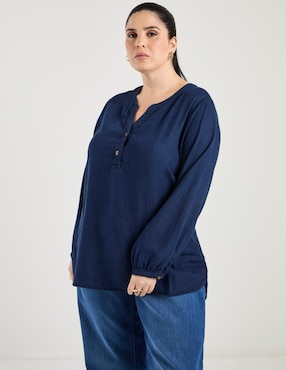 Blusa Lieb Plus manga larga para mujer