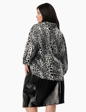 Blusa camisera Ivonne Plus manga larga para mujer