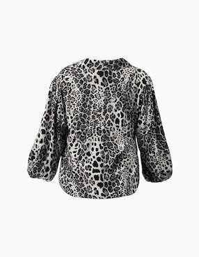 Blusa camisera Ivonne Plus manga larga para mujer