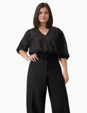 Blusa Ivonne Plus manga al codo para mujer